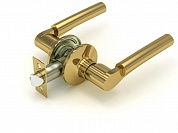 Картинка Ручка защелка FUARO 883 SB\PB-P (мат. золото/золото) без. фик.